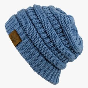 Stylish Indigo Blue Knit Beanie for Women